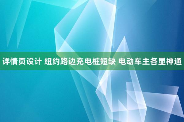 详情页设计 纽约路边充电桩短缺 电动车主各显神通